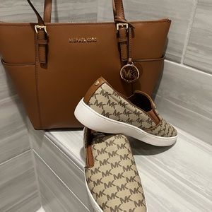 Like New: Women’s MK Slip On Shoes & Shoulder Purse-USED ONE TIME